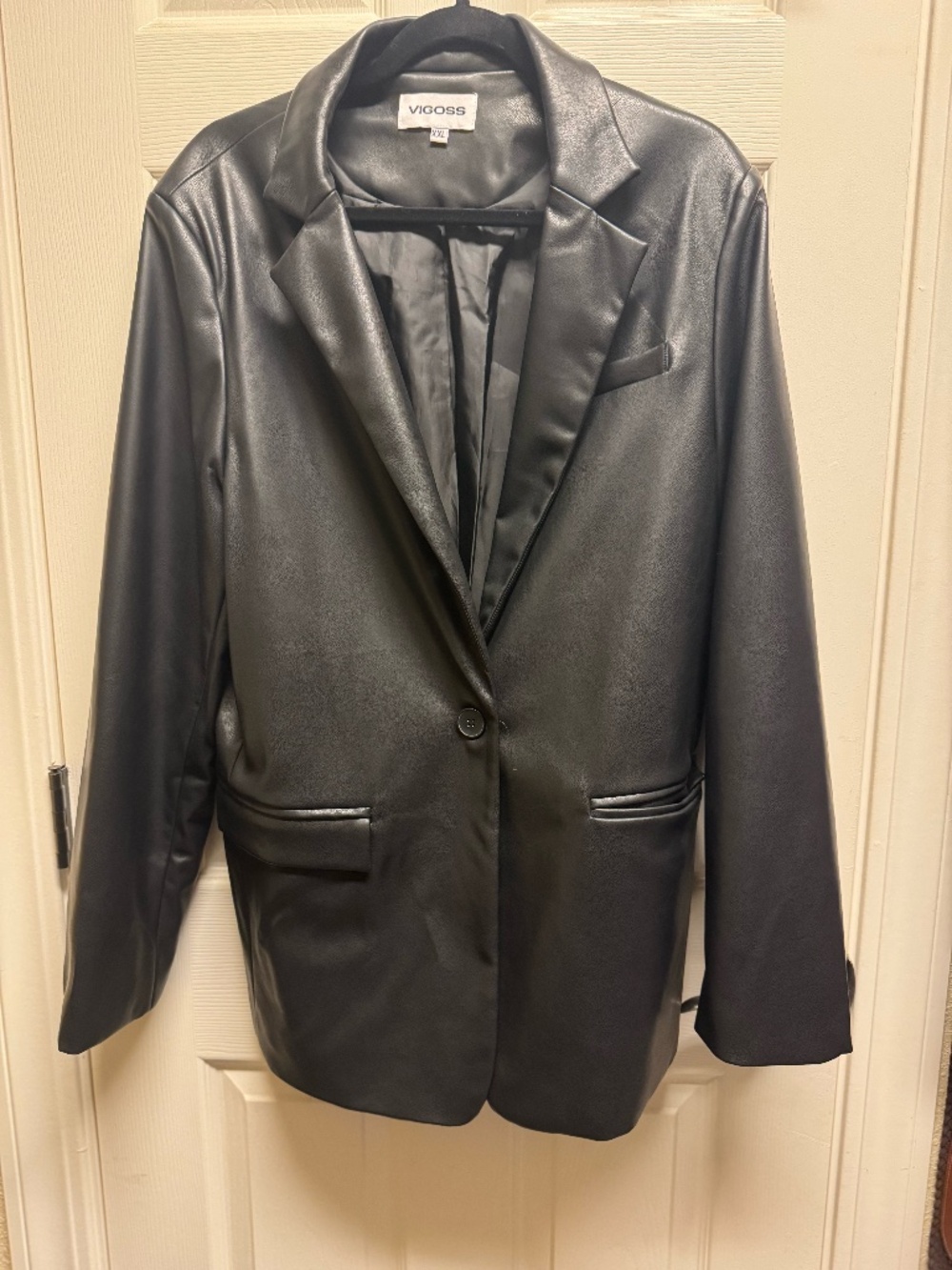 Vigoss Faux Leather Blazer Jacket